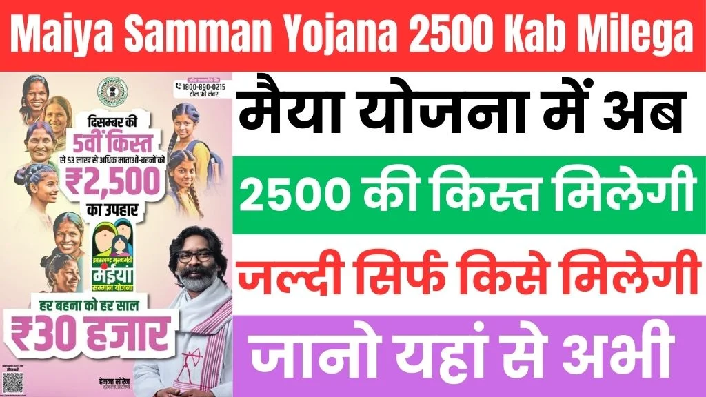 Maiya samman yojana 2500 @mmmsy.jharkhand.gov.in