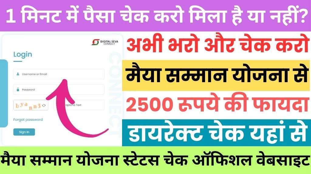 Maiya Samman Yojana status check official website 2024