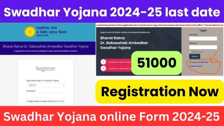 Swadhar yojana 2024-25 last date