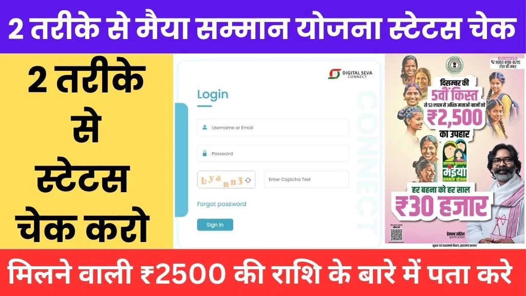 Maiya samman yojana status check 2024