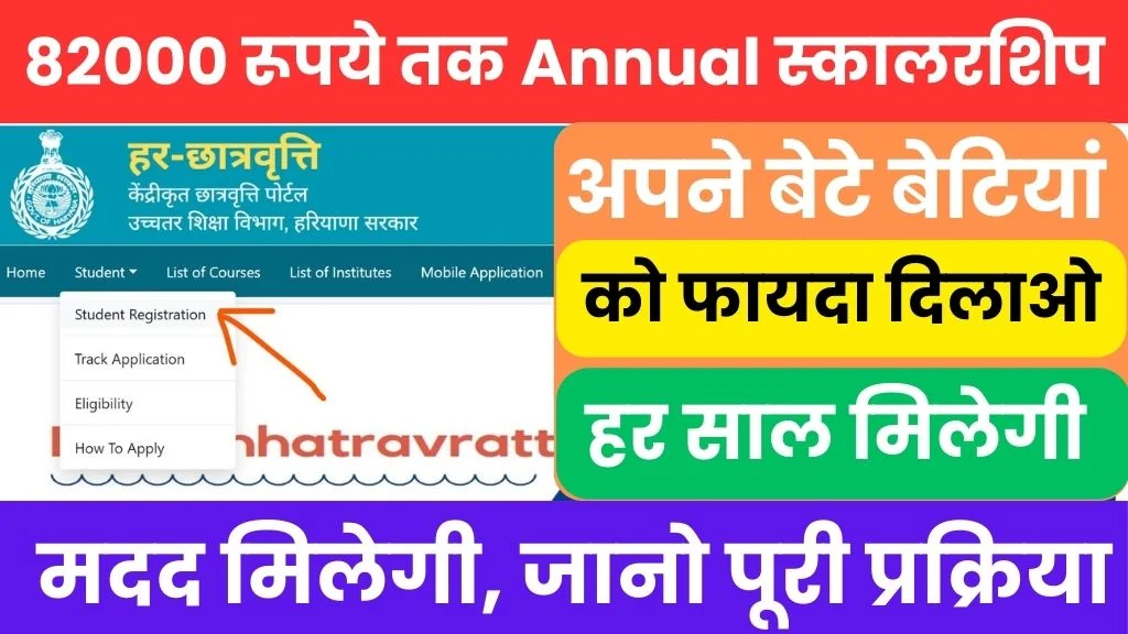 Har chatravriti scholarship 2024-25 amount @harchhatravratti.highereduhry.ac.in