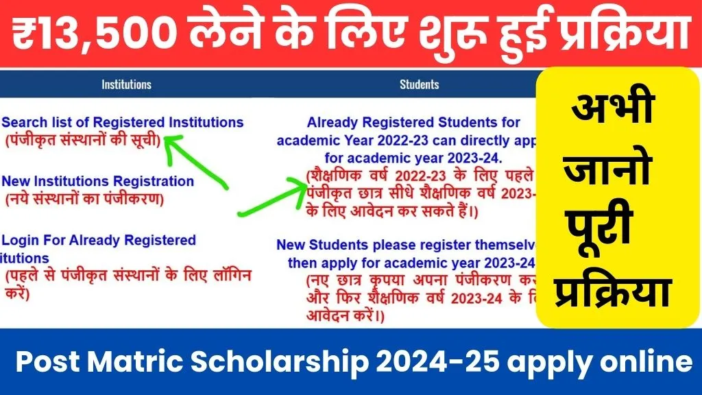 Bihar post matric scholarship 2024-25 apply online @pmsonline.bih.nic.in